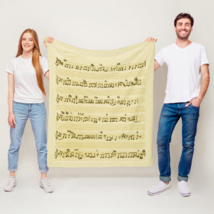 Couverture Polaire Partition manuscrite Notes de chansons Antique Ivo