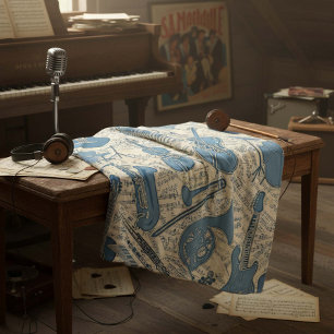 Couverture Polaire Partition Musique et instruments Blue/Ivory ID481