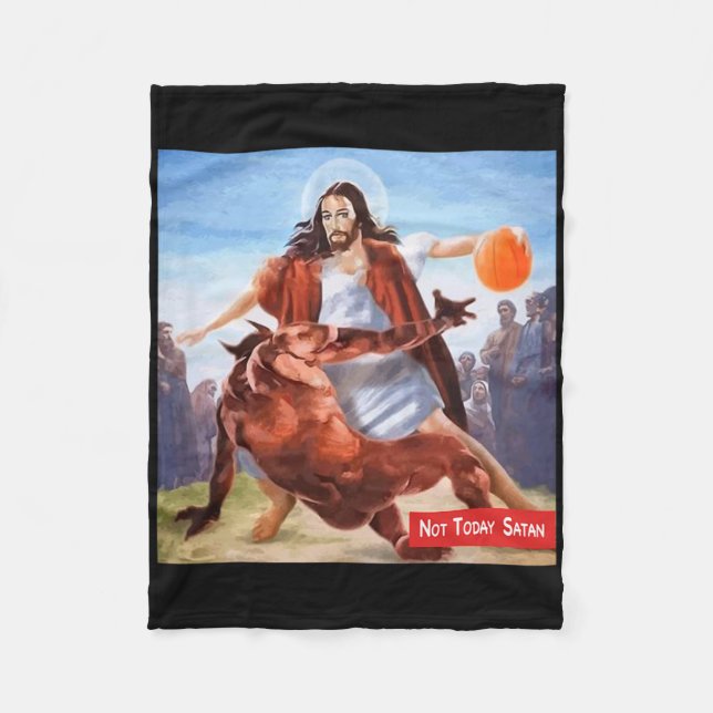 Couverture Polaire Pas aujourd'hui Satan Jesus Crossover Bysketbyll F (Devant)