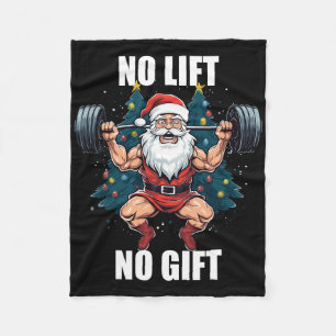 Couverture Polaire Pas de levée, pas de cadeau Père Noël Noël Gym Bod