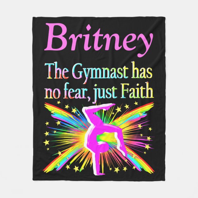 COUVERTURE POLAIRE PAS DE PEUR JUSTE FOI GYMNAST FLEECE BLANKET PERSO (Devant)