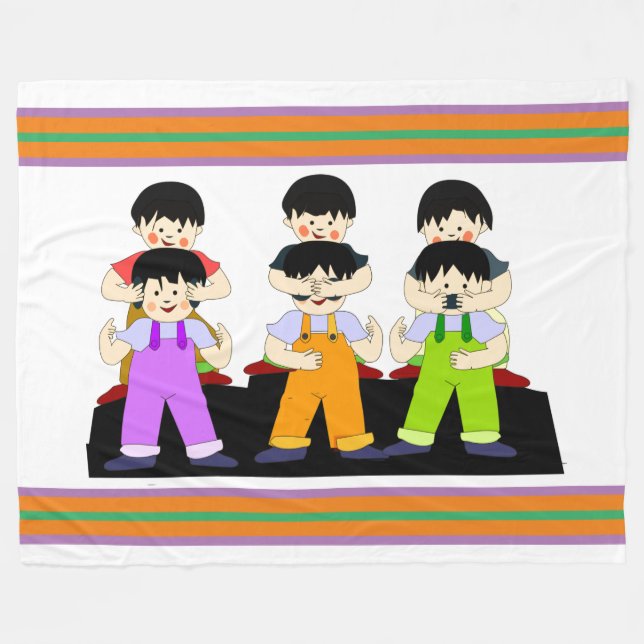Couverture Polaire Pas d'enfants malveillants (Devant (Horizontal))