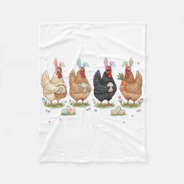 Couverture Polaire Pas notre travail drôles de poules chasseur d'oeuf (Devant)