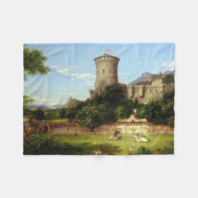Couverture Polaire Passé glorieux (Joust médiéval) (par Thomas Cole) (Devant (Horizontal))