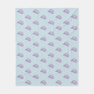 Couverture Polaire Pastel Blue Lilac Cowgirl Rodeo Motif
