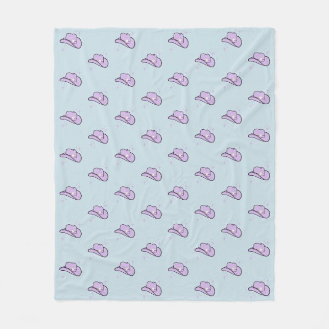 Couverture Polaire Pastel Blue Lilac Cowgirl Rodeo Motif (Devant)