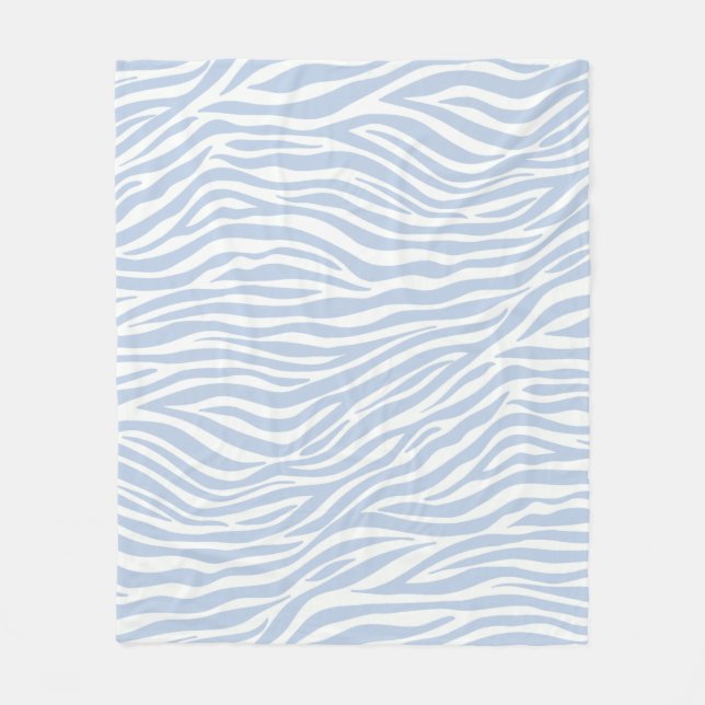 Couverture Polaire Pastel Blue Zebra Animal Stripes Motif Super (Devant)