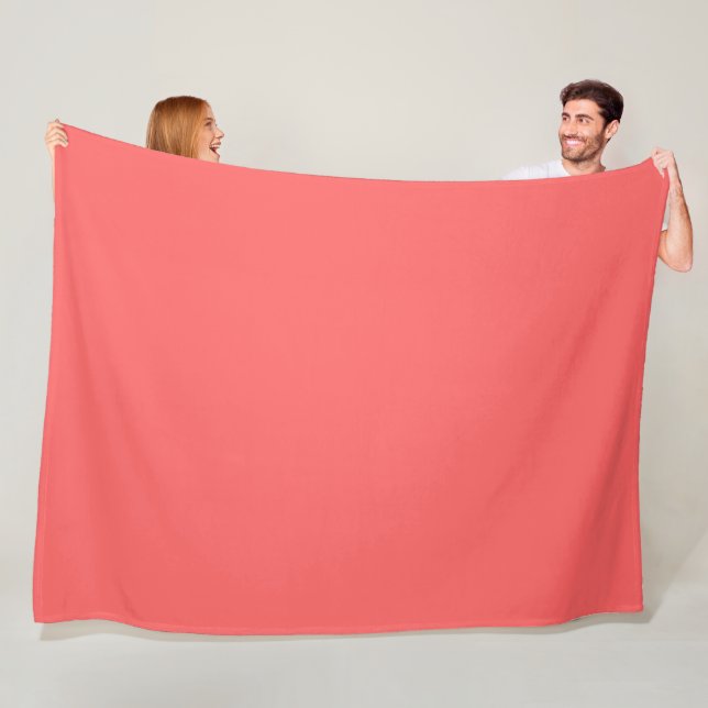 Couverture Polaire Pastel Blush Peach couleur solide (En situation)