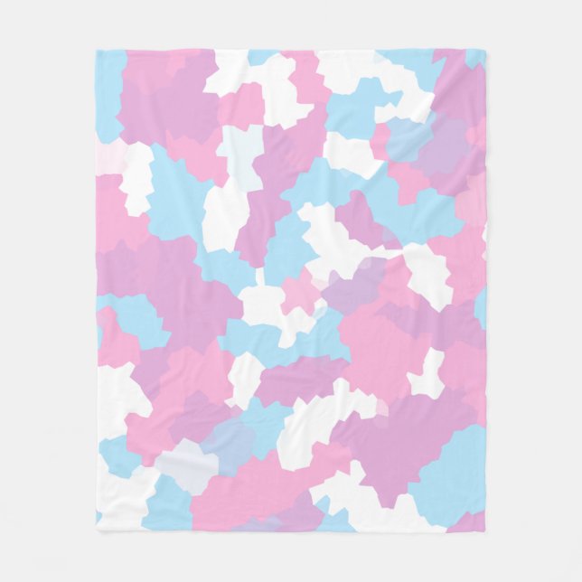 Couverture Polaire Pastel Camouflage Motif d'art Abstrait (Devant)