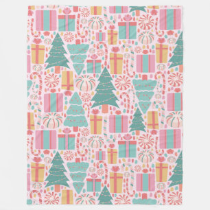 Couverture Polaire Pastel Christmas Cheer Motif sans couture