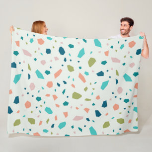 Couverture Polaire Pastel couleurs terrazzo motif