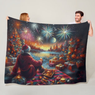 Couverture Polaire Pastel Dessin Noël Père Noël