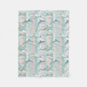 Couverture Polaire Pastel Dolphin Motif