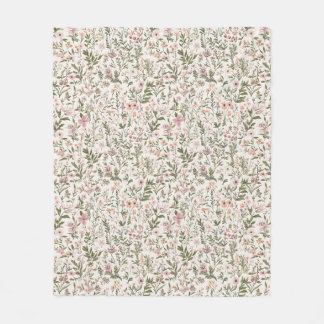 Couverture Polaire Pastel Elegant violet \ Fleurs sauvages roses