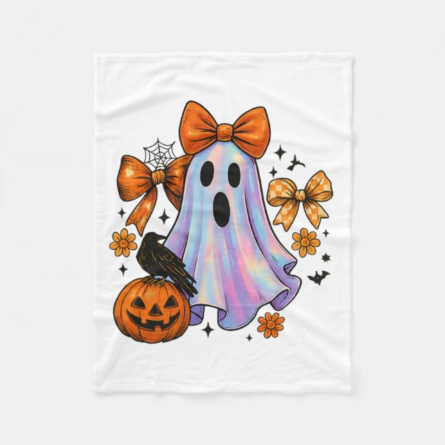 Couverture Polaire Pastel Ghost Halloween Citrouille Ghost Coquette P (Devant)