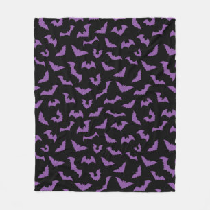 Couverture Polaire Pastel goth éffrayante chauve-souris violette noi