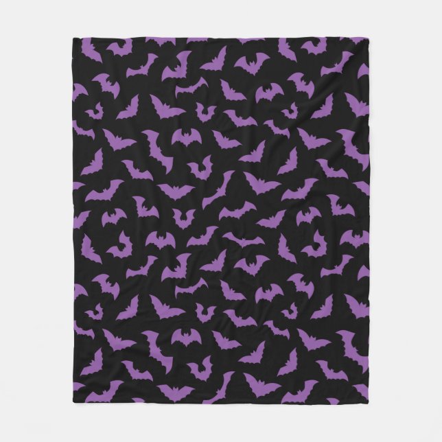 Couverture Polaire Pastel goth éffrayante chauve-souris violette noir (Devant)