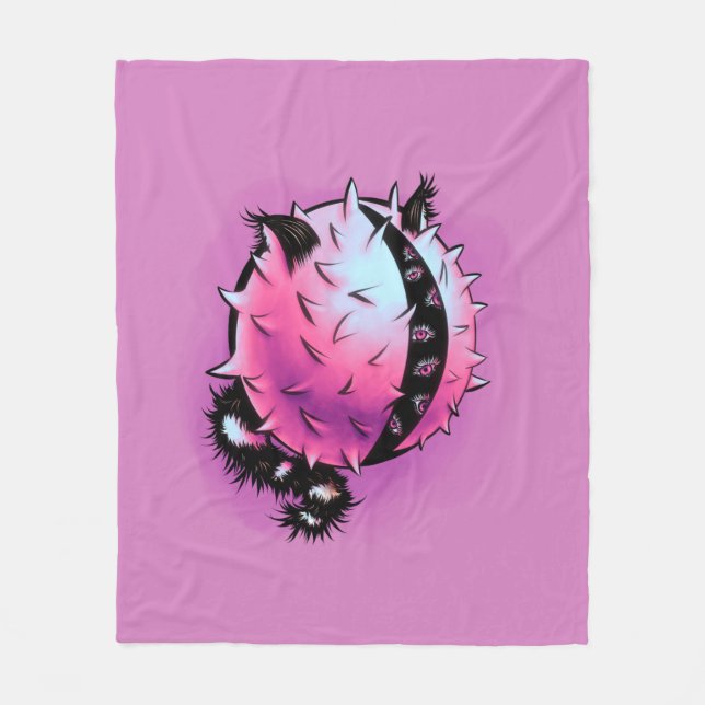 Couverture Polaire Pastel Goth Horreur Créature Violet Halloween (Devant)