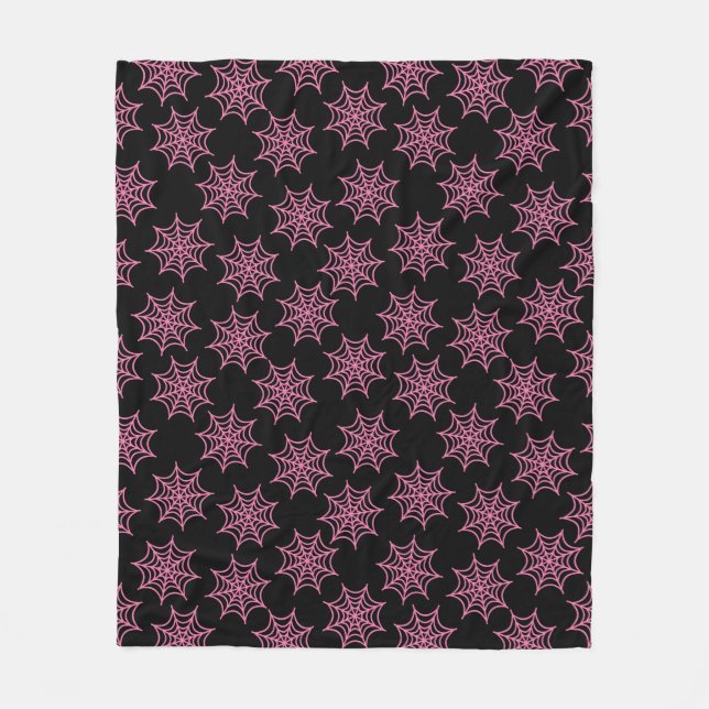 Couverture Polaire Pastel Goth Spider Web Pink (Devant)