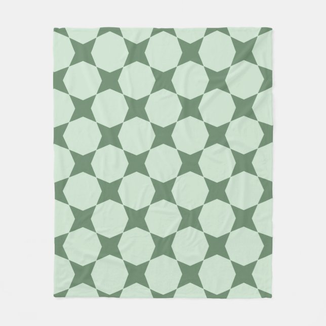 Couverture Polaire Pastel Green Circle Hexagon Motif scandinave (Devant)