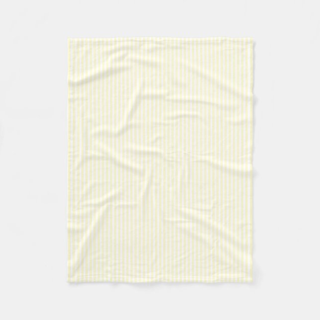 Couverture Polaire Pastel Lemon Yellow Stripes blanches Pale Yellow (Devant)