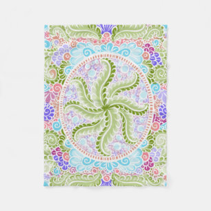 Couverture Polaire Pastel Nature Mandala Art