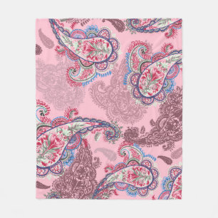 Couverture Polaire Pastel paisley, patchwork ethnique traditionnel