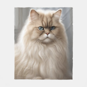 Couverture Polaire Pastel Persian Portrait de chat