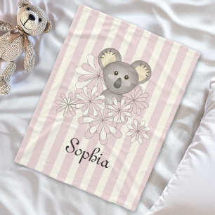 Couverture Polaire Pastel Pink Bébé Koala Enfants Filles