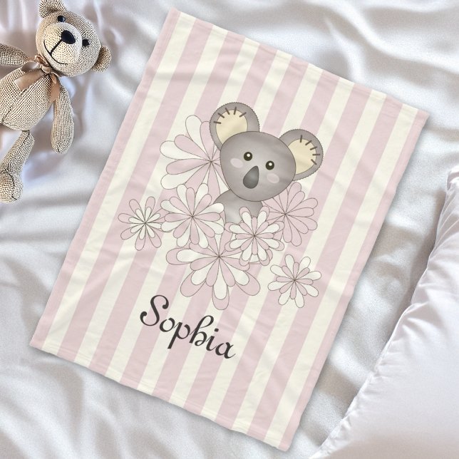 Couverture Polaire Pastel Pink Bébé Koala Enfants Filles (Créateur téléchargé)