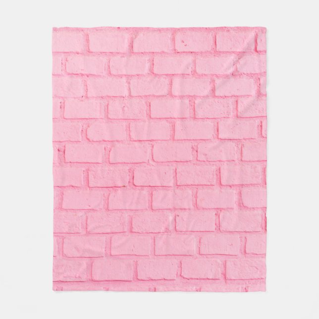 Couverture Polaire Pastel pink brick background wall texture. pink re (Devant)