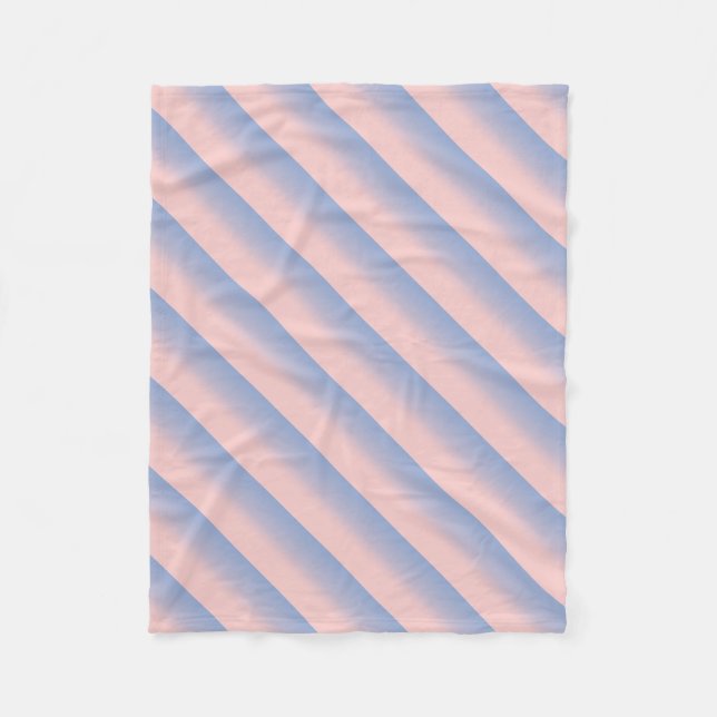 Couverture Polaire Pastel Pink et Sky Blue ombre rayé (Devant)