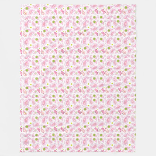 Couverture Polaire Pastel Pink Paisly (Devant)