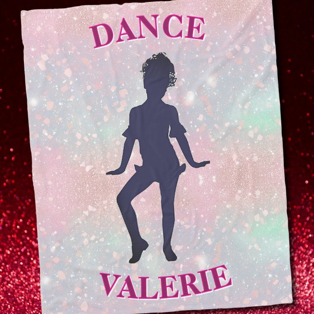 Couverture Polaire Pastel Pink Parties scintillant Dance Girl Personn (Glam Dance Blanket)