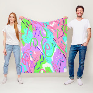 Couverture Polaire Pastel Pop Art Abstrait