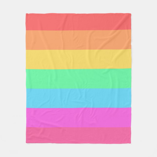Couverture Polaire Pastel Rainbow Color Strips Design (Devant)