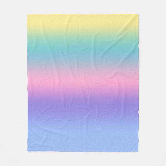 Couverture Polaire Pastel Rainbow Sky esthétique Ombre Gradient (Devant)
