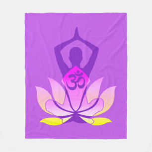 Couverture Polaire Pastel spirituel de pose de yoga de fleur d'OM