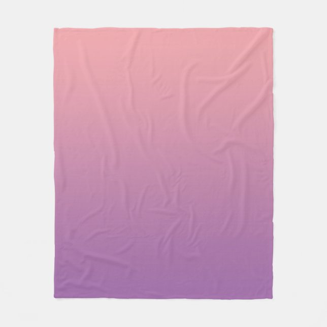 Couverture Polaire Pastel Sunset rose violet ombre dégradé (Devant)