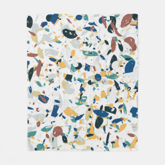 Couverture Polaire Pastel Terrazzo : Motif Abstrait moderne.