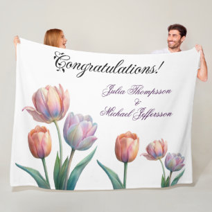 Couverture Polaire Pastel Tulip Mariage Suite Typographie élégante