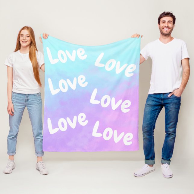 Couverture Polaire Pastel Unicorn Clouds Love Fleece Blanket (En situation)