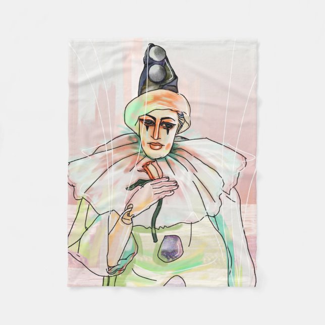 Couverture Polaire Pastel Vintage Clown (Devant)