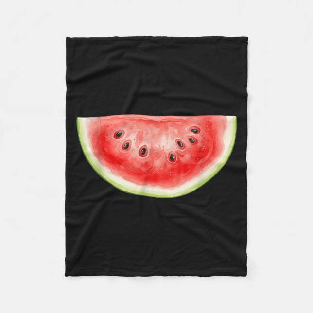 Couverture Polaire Pastèque Été Aquarelle Fruit Tranches Juteux (Devant)