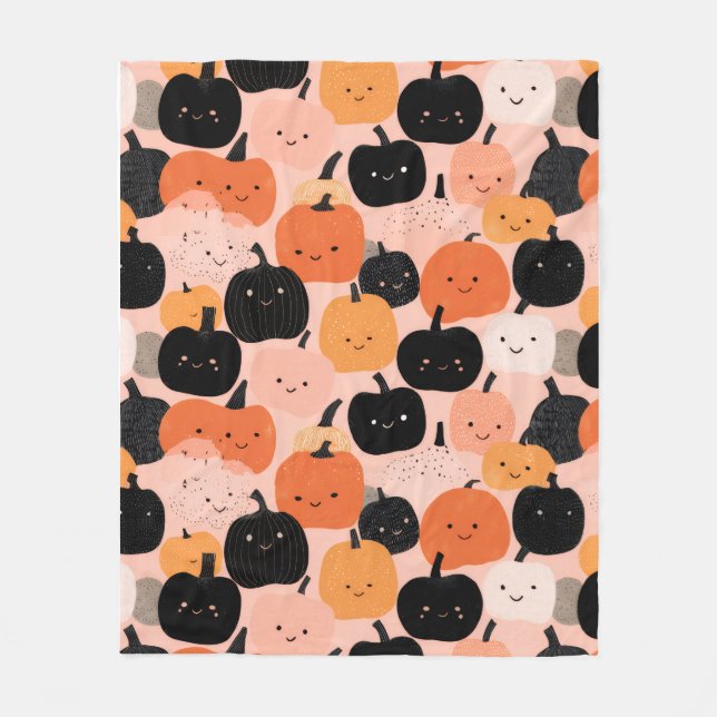 Couverture Polaire Patch Citrouille Halloween (Devant)