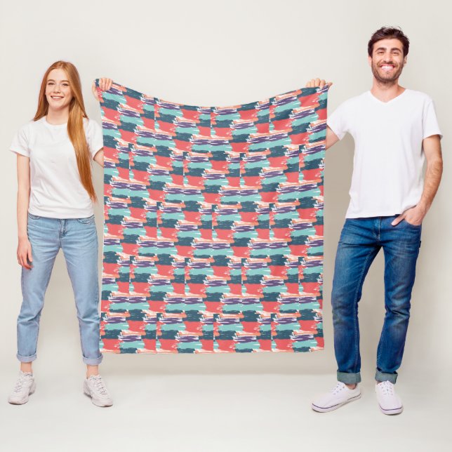 Couverture Polaire Patchwork (En situation)