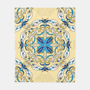 Couverture Polaire Patchwork Arabe Floral Texture Vintage