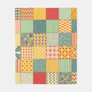 Couverture Polaire Patchwork coloré : ornements abstraits sans coutur