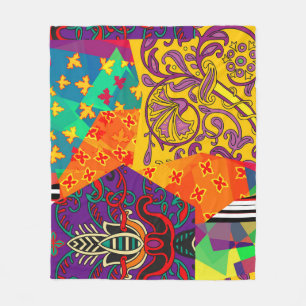 Couverture Polaire Patchwork indien turc festier Mandala