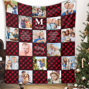 Couverture Polaire Patchwork Personnalisé Cozy 15 Photos Collage
